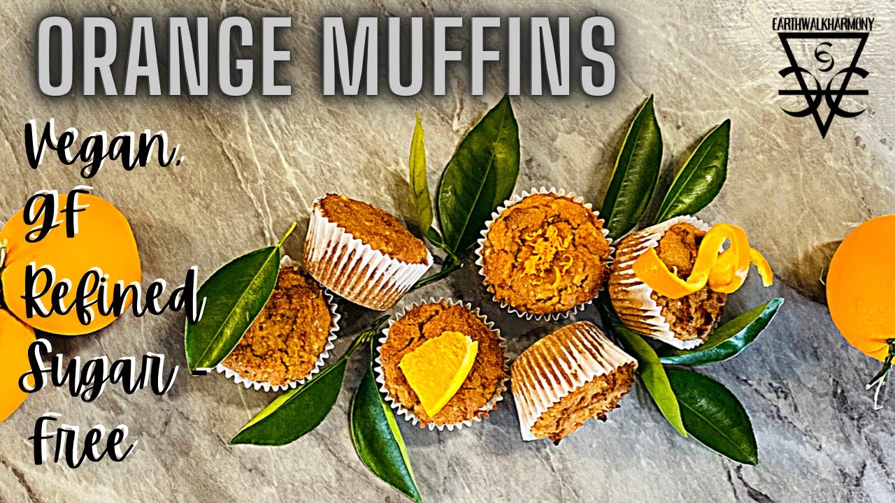 Orange Muffins Vegan, Glutenfree, Refined Sugarfree, Tender, Moist