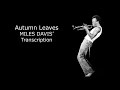 Autumn Leaves-Miles Davis' (Bb) Transcription. Transcribed by Carles Margarit