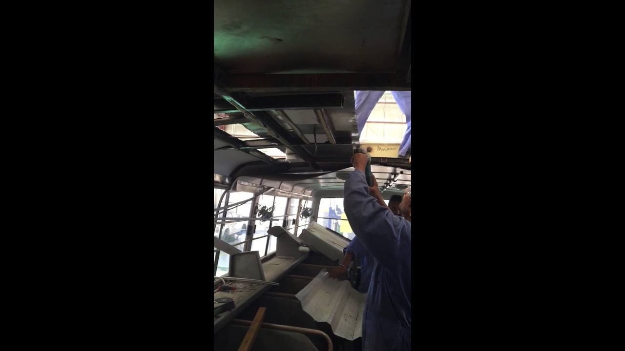 The work before the installation of bus air conditioner YouTube