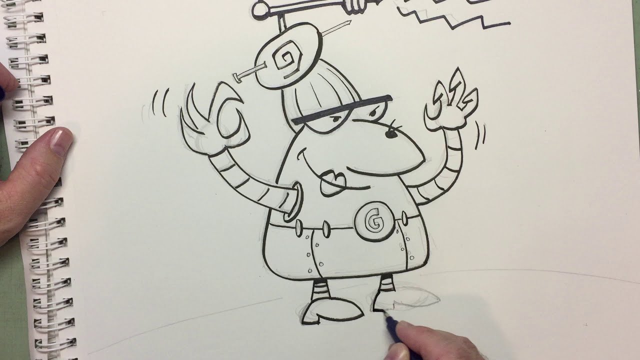 Dave McDonald's How to Draw Cartoons #74: The Evil Granny Bot!