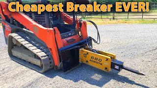 I BOUGHT THE CHEAPEST Concrete Breaker I Could Find! Agrotk 680 #skidsteer #excavator