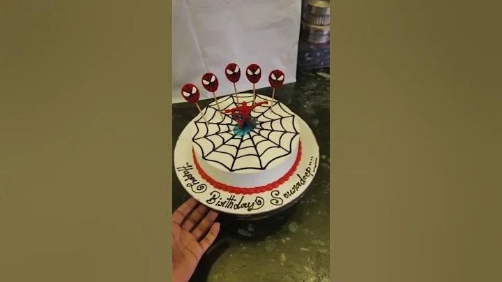 Spiderman theme cake 🎂#cake #cakedecorating #birthdaycake #trending #shorts #shortvideo #shortfeed