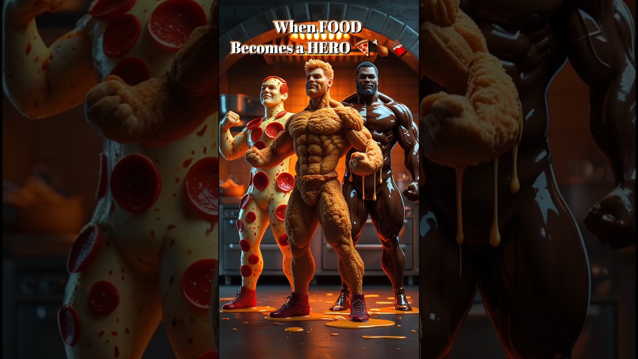 When Pizza & Fried Chicken Become Superheroes 🍕🔥 | Hyper-Realistic Food Fantasy in 4K