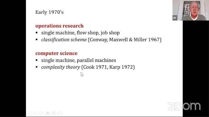 [Scheduling seminar] J.K. Lenstra (CWI) and D. Shmoys (Cornell University) | Elements of scheduling