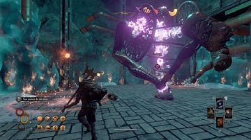 Outward titanic guardian  boss fight sealed warehouse