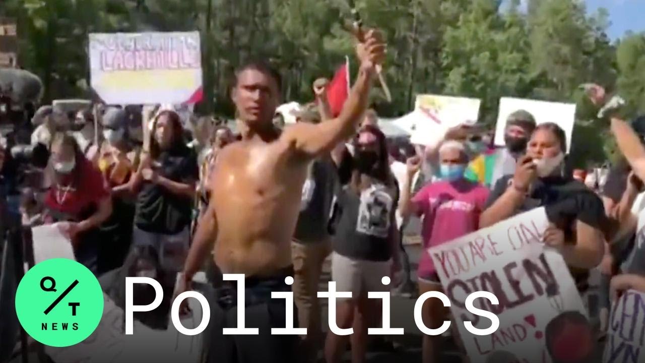 Native American Activists Protest Outside Of Mount Rushmore Ahead Of