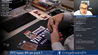 2018 10 09 1972 Topps Baseball 4th Series Wax Pack 1