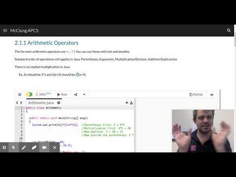McClung APCS - 2.1.1 Arithmetic Operators