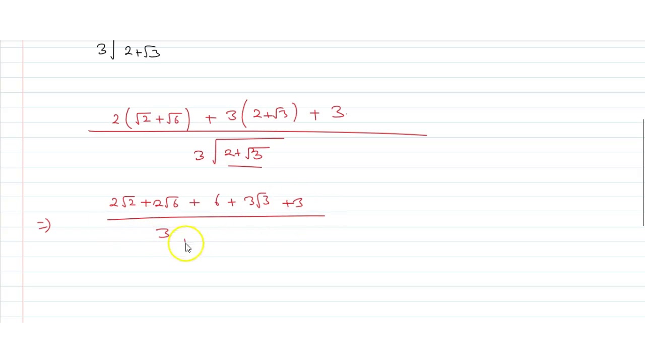 The Value Of 2 Sqrt 2 Sqrt 6 3sqrt 2 Sqrt 3 Sqrt 2 Sqrt 3 Sqrt 2 Sqrt 3 Is Youtube