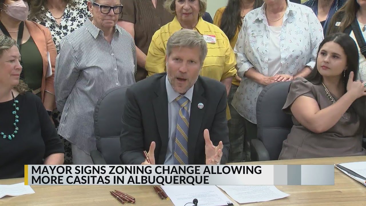 Albuquerque mayor signs zoning change allowing for more casitas - YouTube