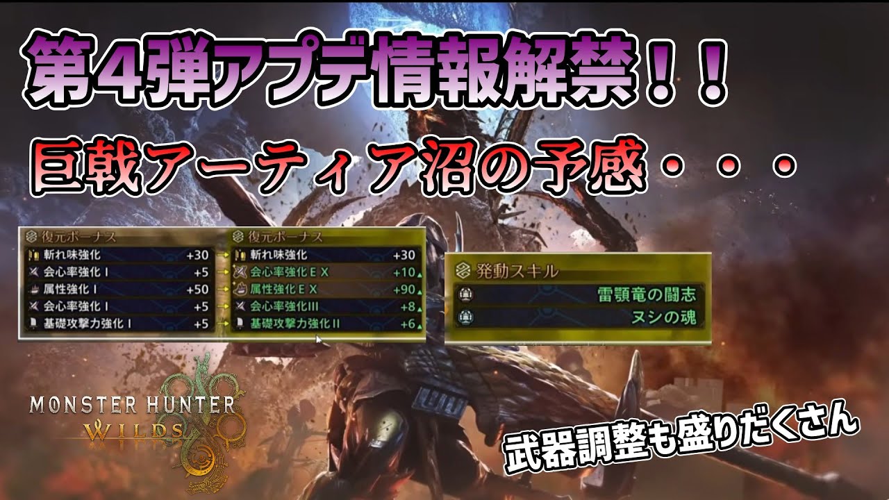 【情報解禁！】アーティア強化と武器調整内容の発表に環境変化の予感！？【モンハンワイルズ】