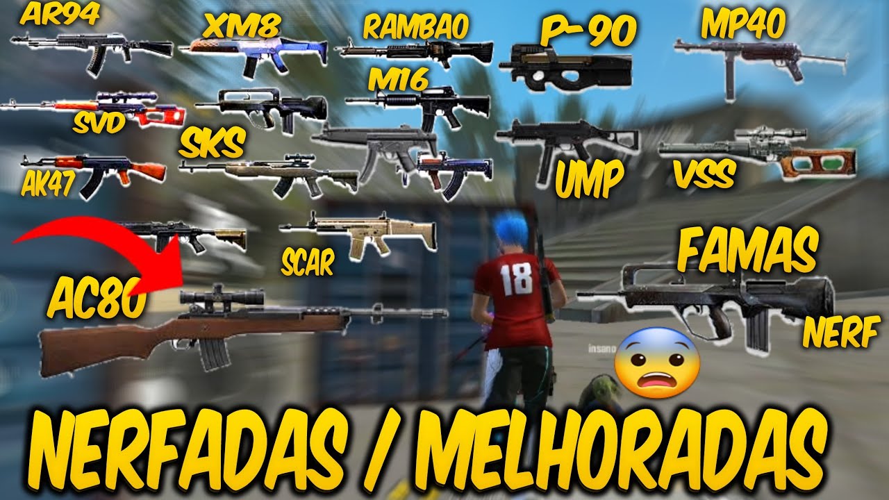 VAZOU! TOP 10 ARMAS QUE SERÃO NERFADAS E MELHORADAS NA ATUALIZAÇÃO