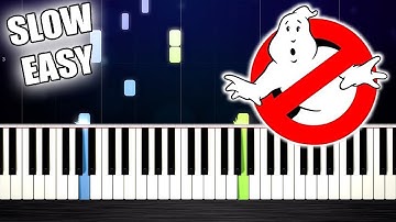 GhostBusters Theme Song - SLOW EASY Piano Tutorial by PlutaX
