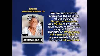 Maryanna Descartes ~ Short Obituary Wealth