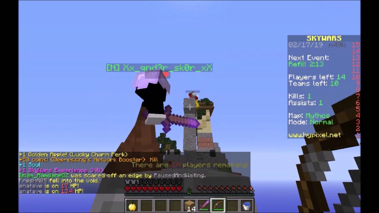 How to deal MAXIMUM KNOCKBACK at Skywars Hypixel ft. Greek Internet.
