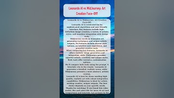 Leonardo AI vs MidJourney Art Creation Face Off