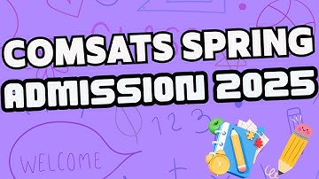 COMSATS Spring Admission Test Preparation 2026 I COMSATS Spring Admission I Spring Admission 2026