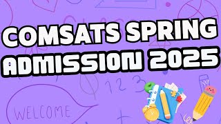 COMSATS Spring Admission Test Preparation 2026 I COMSATS Spring Admission I Spring Admission 2026