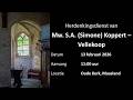 Ref:dSZZbmhss6s Pgm | vrijdag 13 februari 2026 | herdenkingsdienst mevrouw s.a. koppert - vellekoop