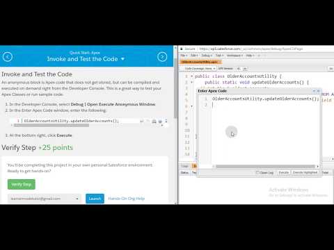 Quick Start: Apex - Invoke and Test the Code | Salesforce Trailhead