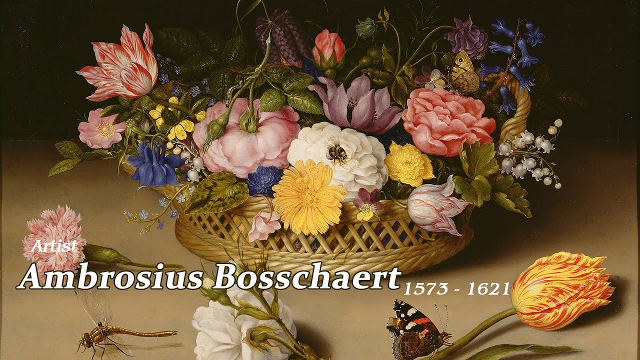 Melody Jane Puppenhaus Gemälde – Gold Gerahmtes Blumenstillleben Von Ambrosius Bosschaert – 1:12 Maßstab – Für Puppenhäuser & Dioramen