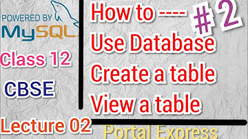How to Use database and create table in MySQL || Lecture 2 || MySQL SERIES | CLASS 12 | Sumita Arora