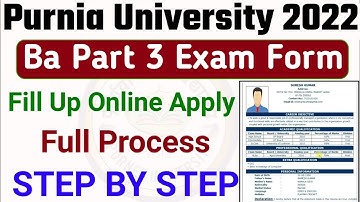 Purnea University Ba Part 3 Form Kaise Bhare । How to fill purnea university ba part 3 form online