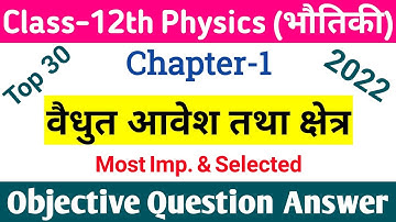 Class 12 Physics Chapter 1 Objective Questions विधुत आवेश तथा क्षेत्र Physics vvi question 12th 2022