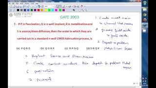 GATE 2003 ECE N well implant, source or drain diffusion, metallization and passivation Wealth