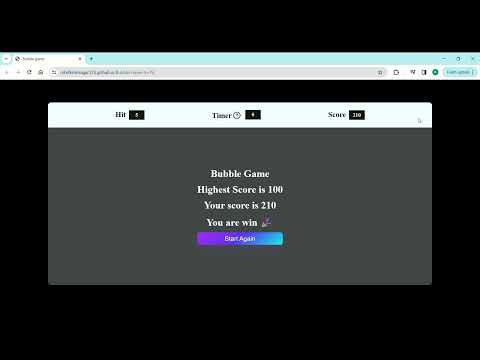 Bubble Game | HTML | CSS | JavaScript