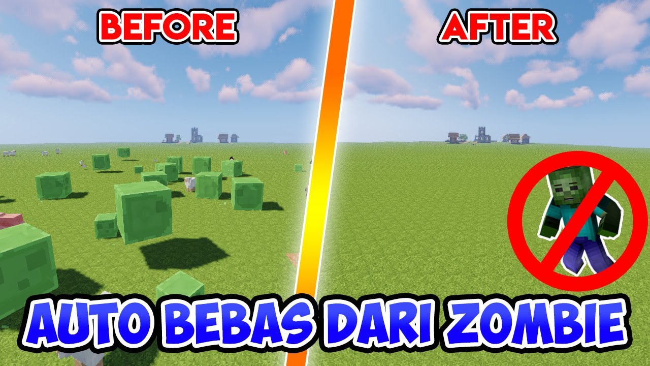 CARA MENGHILANGKAN SEMUA MOBS DI MINECRAFT - Minecraft Tutorial 