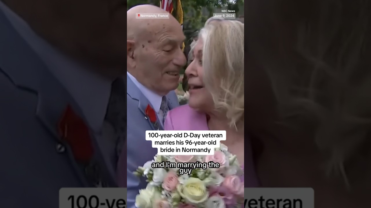 100-year-old D-Day veteran married his 96-year-old bride in Normandy 100-year-old D-Day veteran married his 96-year-old bride in Normandy
