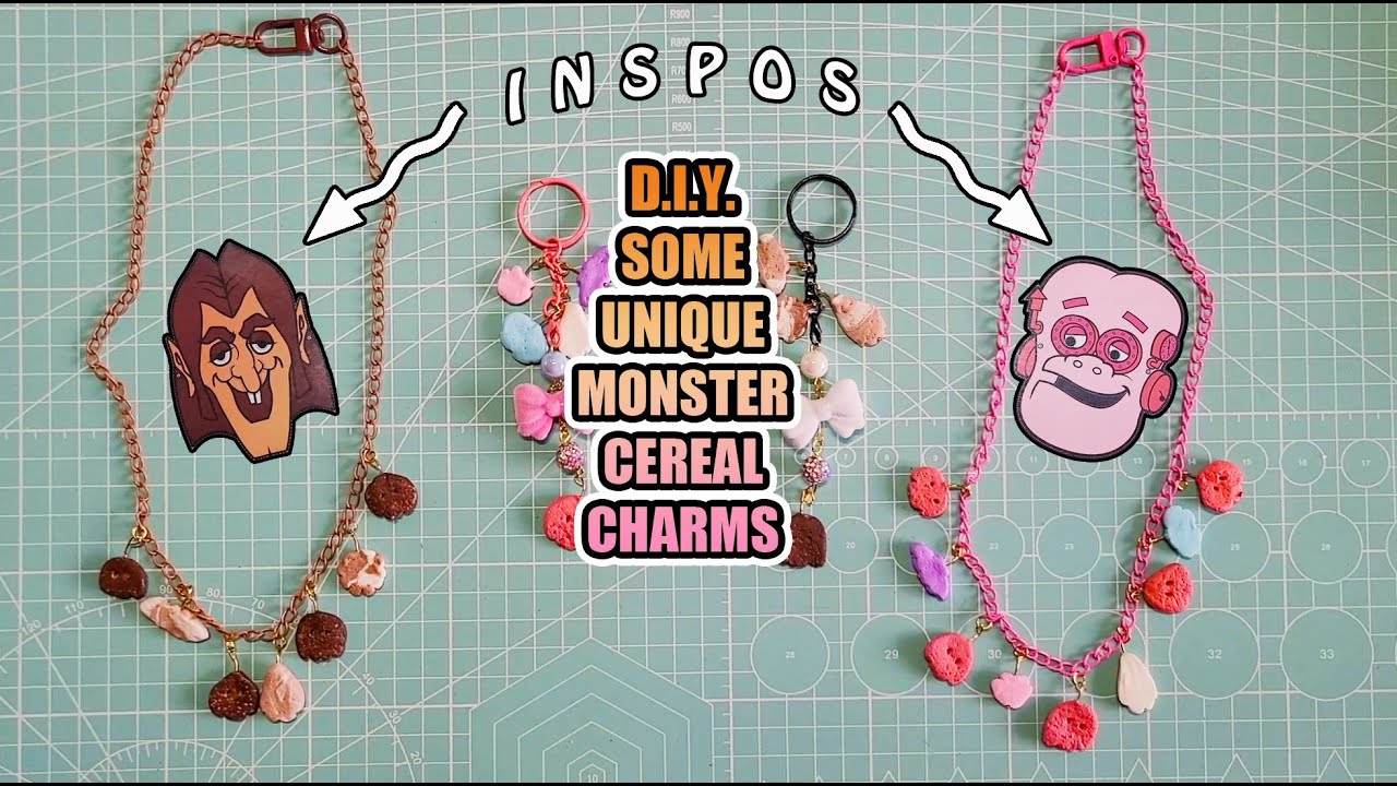 DIY "Count Chocula" & "Franken Berry" Monster Cereal Jewelry - Halloween Craft Idea