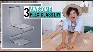 HOW TO BEND PLEXIGLASS // 3 AWESOME PLEXIGLASS DIY // CHAIR - TRAY - MAGAZINE HOLDER