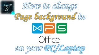 WPS Office #4 | Change Page background in WPS office on your PC/Laptop | FULL HD | 60fps