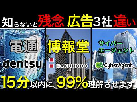 広告業界で一括りにするな！各企業（電通・博報堂・サイバーエージェント）違いを徹底解説【就活・転職】のサムネイル