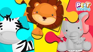 Dierentuindieren Dierengeluiden - Wie Staat Er Op De Puzzel? Dieren Filmpjes Voor Peuters.