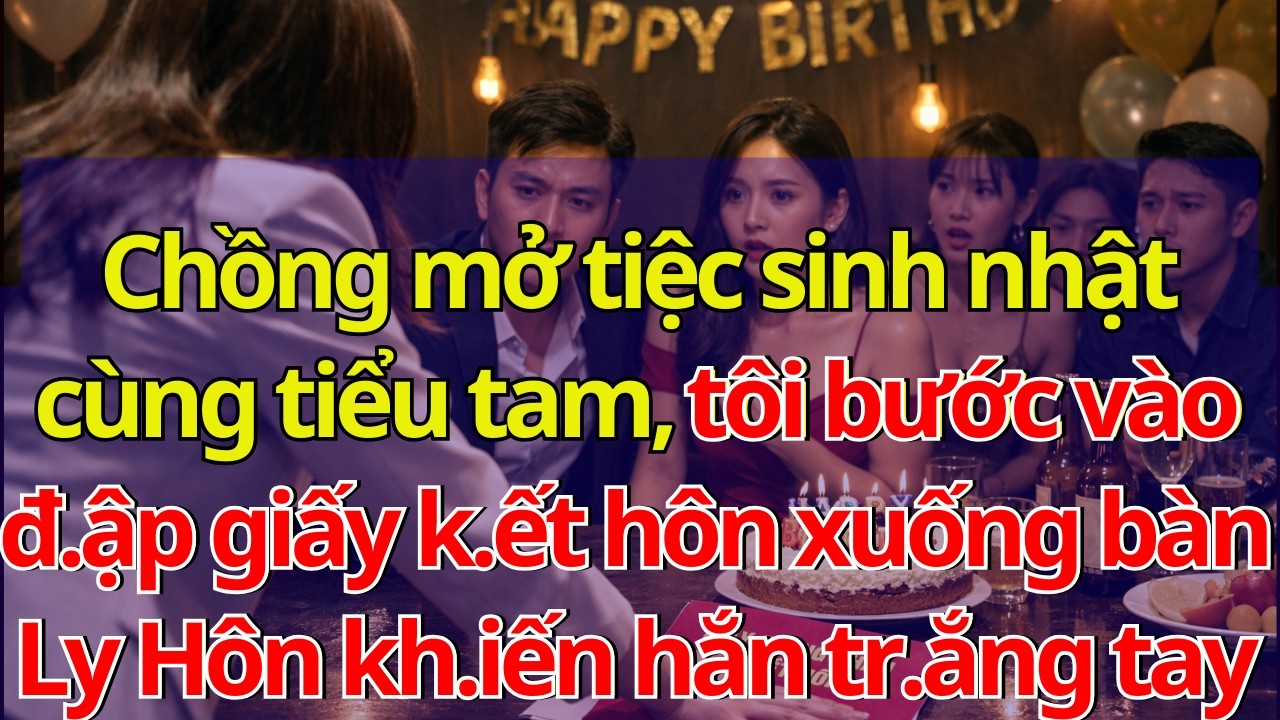 Chồng mở tiệc sinh nhật cùng tiểu tam, tôi bước vào đ.ập giấy k.ết hôn xuống bàn Ly Hôn
