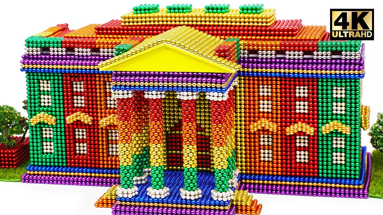 DIY - How To Build Rainbow White House From Magnetic Balls ( Satisfying )