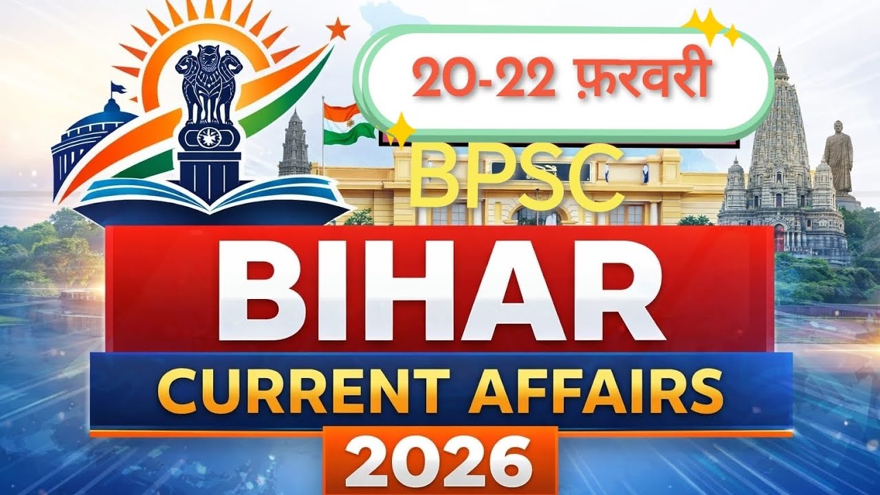 20-22 फरवरी BIHAR CURRENT AFFAIRS//72nd BPSC//AEDO//BSSC// BIHAR SI 