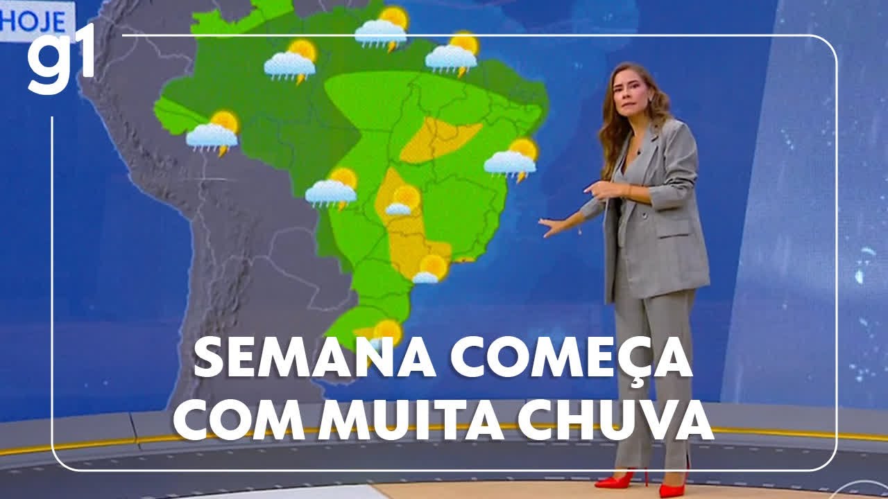 🌧️ Previsão do tempo: semana começa com muita chuva, principalmente no Norte e Nordeste
