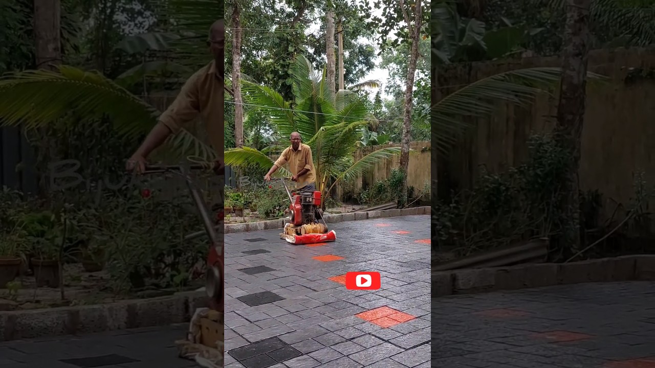 Interlock tile laying & vibration machine