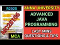 Advanced Java Programming MCA Last Mins Questions💯 | MC25106 Advanced Java Programming| Java | R2025