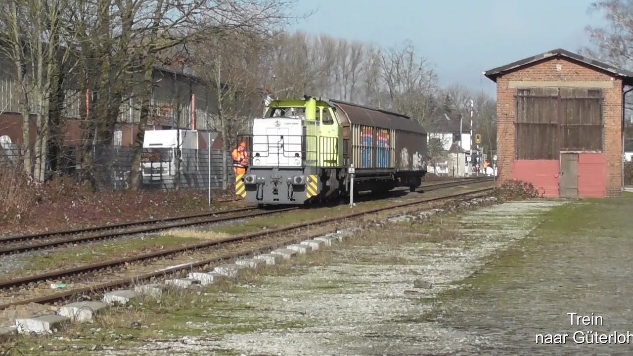 Bahnhof Versmold TWE Teutoburger Waldeisenbahn mit Güterzug