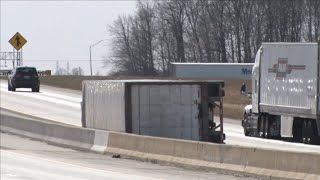 High winds topple semis, slow traffic on I69 near Fort Wayne
