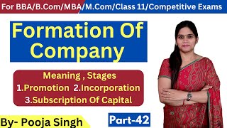 Formation Of Company | Stages | Promotion | Incorporation | Subscription Of Capital | BBA Wealth