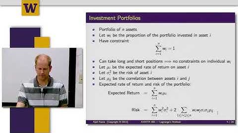 Mathematical Methods for Quantitative Finance || 02 W7 1 1  Optimal Investment Portfolios 17 32
