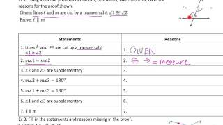 More proofs, parallel lines notes