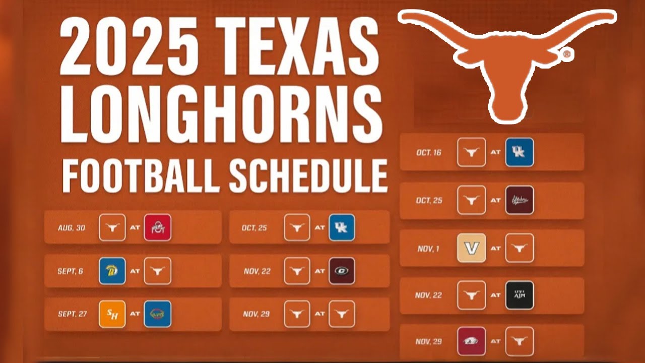 2025 Texas Longhorns Football Schedule Full Season Game Dates
