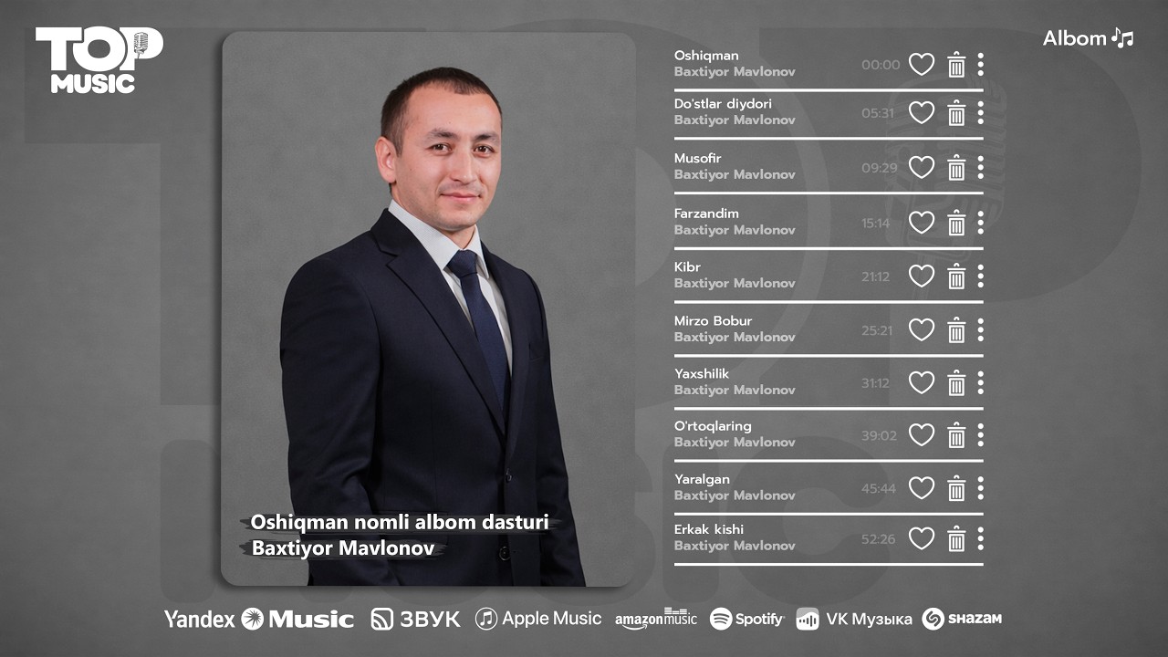 Baxtiyor Mavlonov - Oshiqman nomli albom dasturi